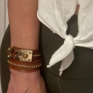 Fendi Leather Wrap Bracelet